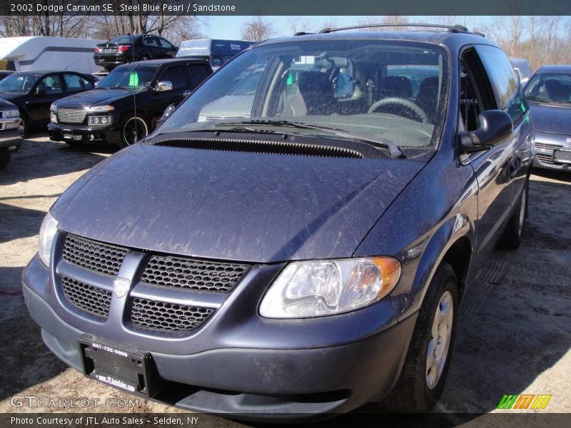 Steel Blue Pearl / Sandstone 2002 Dodge Caravan SE