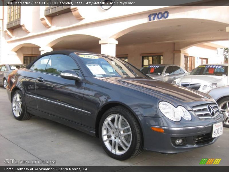 Steel Grey Metallic / Ash Grey/Black 2008 Mercedes-Benz CLK 350 Cabriolet