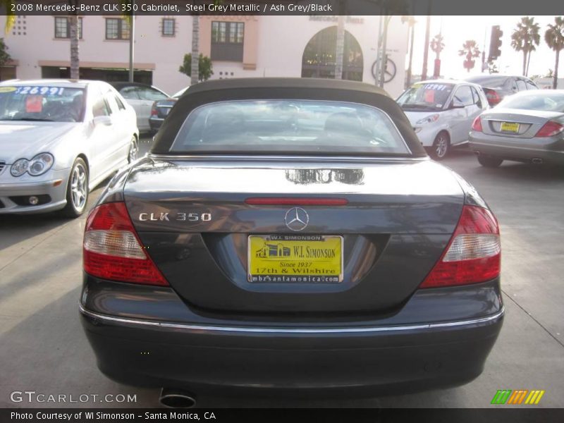 Steel Grey Metallic / Ash Grey/Black 2008 Mercedes-Benz CLK 350 Cabriolet