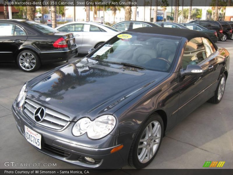 Steel Grey Metallic / Ash Grey/Black 2008 Mercedes-Benz CLK 350 Cabriolet