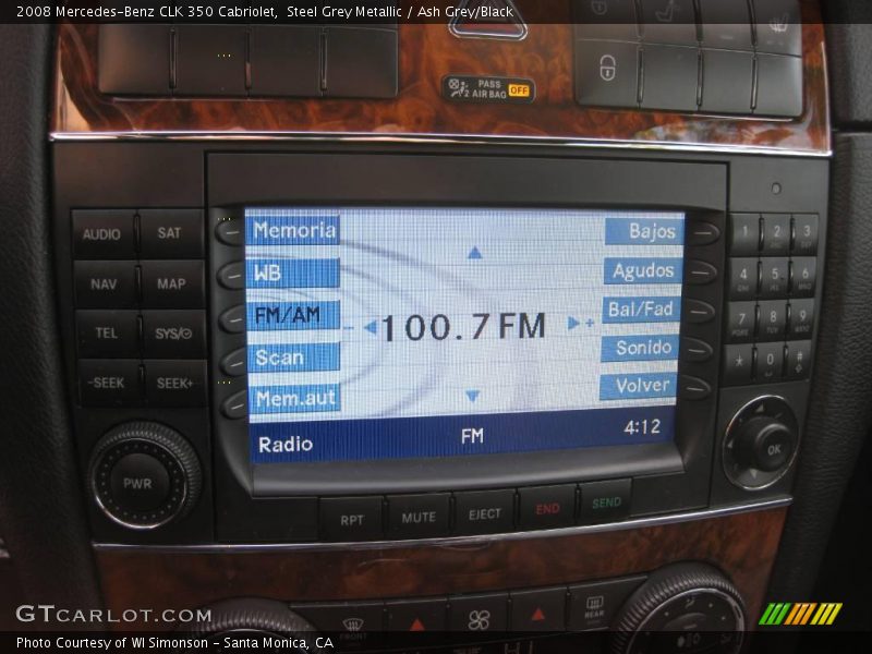 Steel Grey Metallic / Ash Grey/Black 2008 Mercedes-Benz CLK 350 Cabriolet