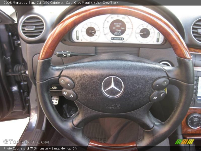 Steel Grey Metallic / Ash Grey/Black 2008 Mercedes-Benz CLK 350 Cabriolet