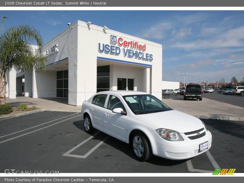 Summit White / Neutral 2008 Chevrolet Cobalt LT Sedan