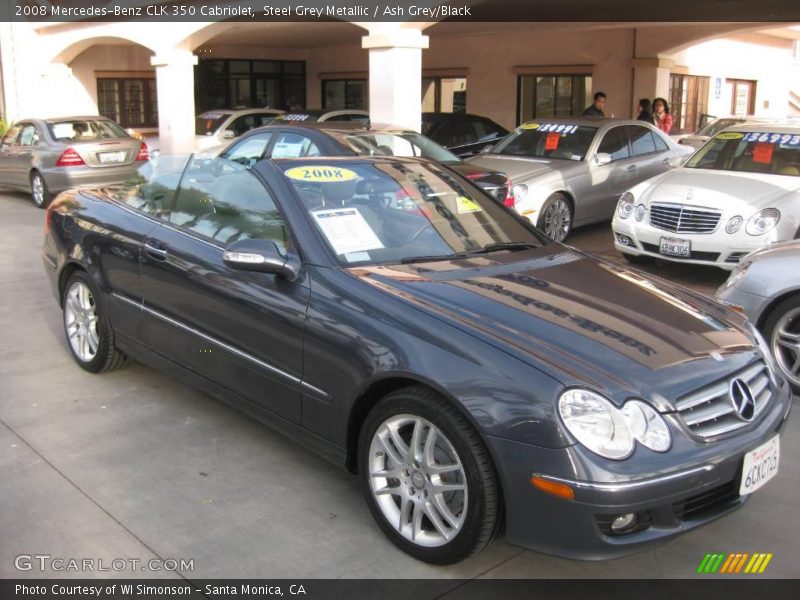 Steel Grey Metallic / Ash Grey/Black 2008 Mercedes-Benz CLK 350 Cabriolet