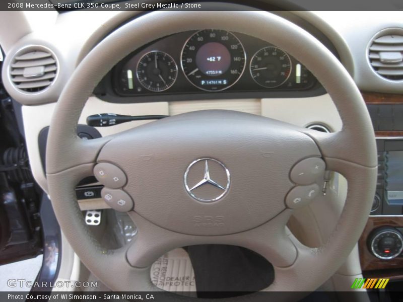 Steel Grey Metallic / Stone 2008 Mercedes-Benz CLK 350 Coupe