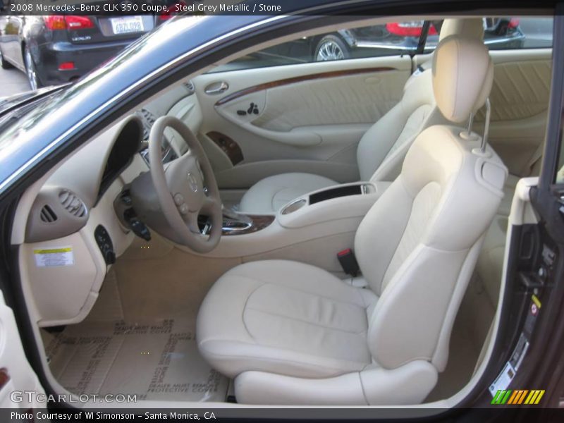 Steel Grey Metallic / Stone 2008 Mercedes-Benz CLK 350 Coupe