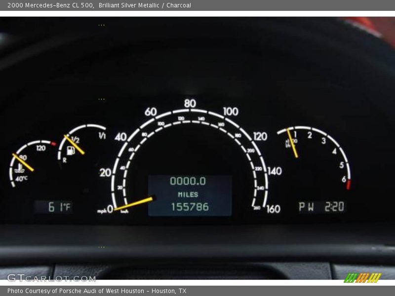Brilliant Silver Metallic / Charcoal 2000 Mercedes-Benz CL 500