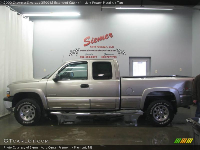 Light Pewter Metallic / Tan 2000 Chevrolet Silverado 2500 LS Extended Cab 4x4