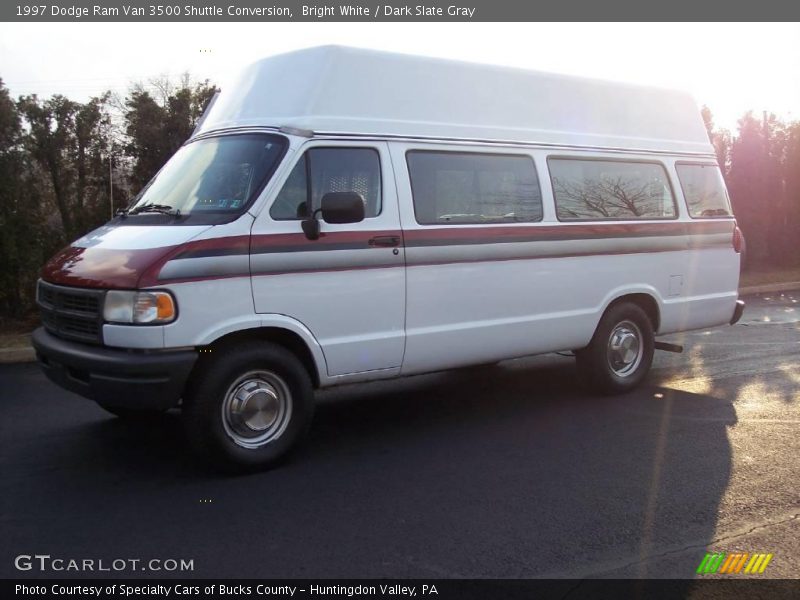 Bright White / Dark Slate Gray 1997 Dodge Ram Van 3500 Shuttle Conversion