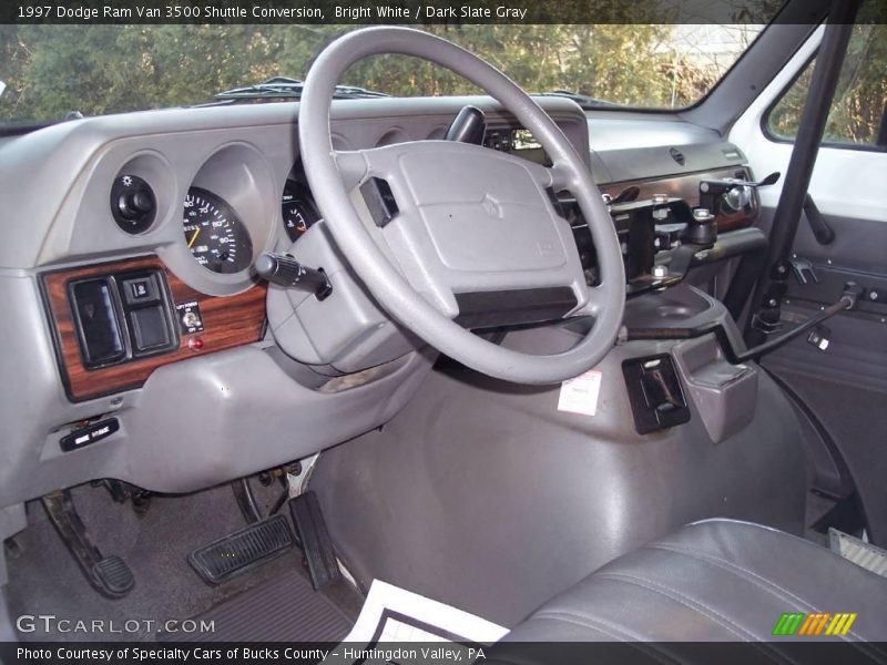 Bright White / Dark Slate Gray 1997 Dodge Ram Van 3500 Shuttle Conversion