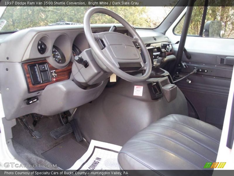 Bright White / Dark Slate Gray 1997 Dodge Ram Van 3500 Shuttle Conversion