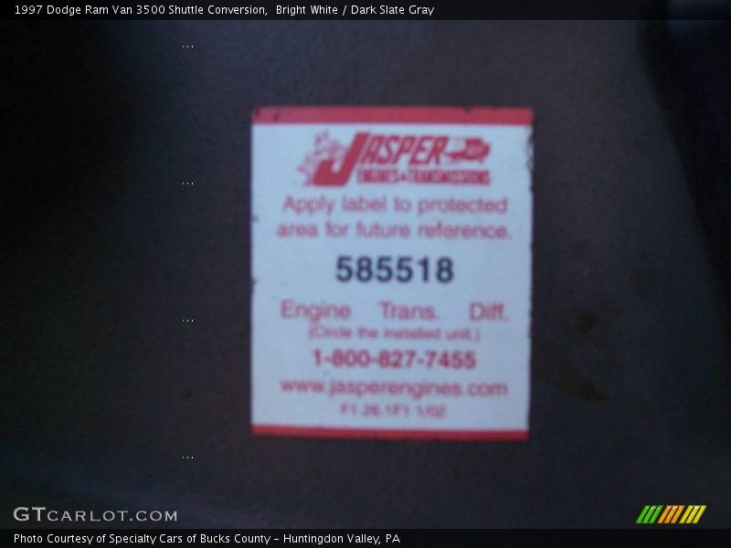 Bright White / Dark Slate Gray 1997 Dodge Ram Van 3500 Shuttle Conversion