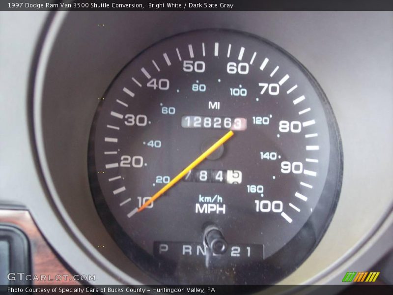 Bright White / Dark Slate Gray 1997 Dodge Ram Van 3500 Shuttle Conversion