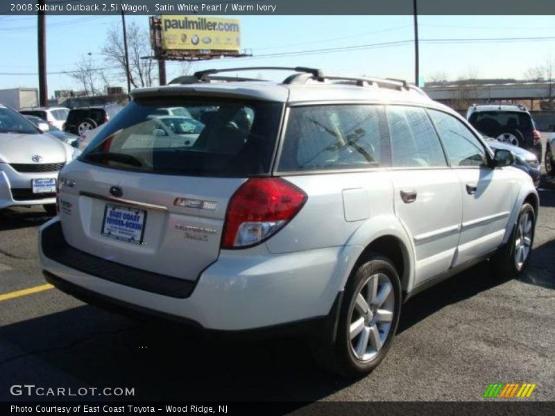 Satin White Pearl / Warm Ivory 2008 Subaru Outback 2.5i Wagon
