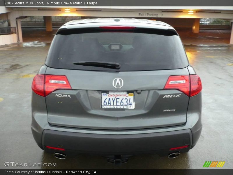 Nimbus Gray Metallic / Taupe 2007 Acura MDX Sport