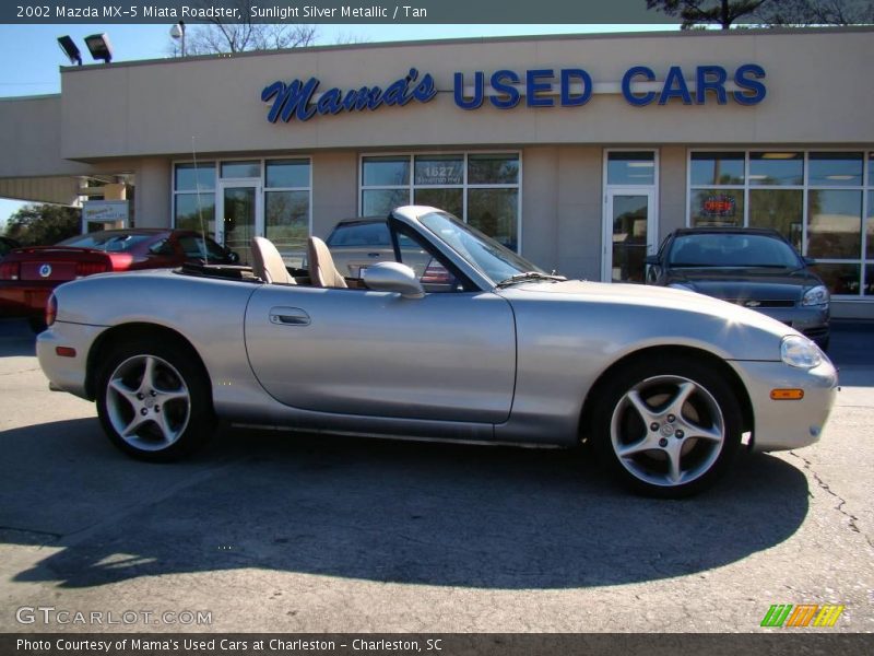 Sunlight Silver Metallic / Tan 2002 Mazda MX-5 Miata Roadster