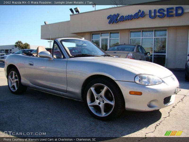 Sunlight Silver Metallic / Tan 2002 Mazda MX-5 Miata Roadster