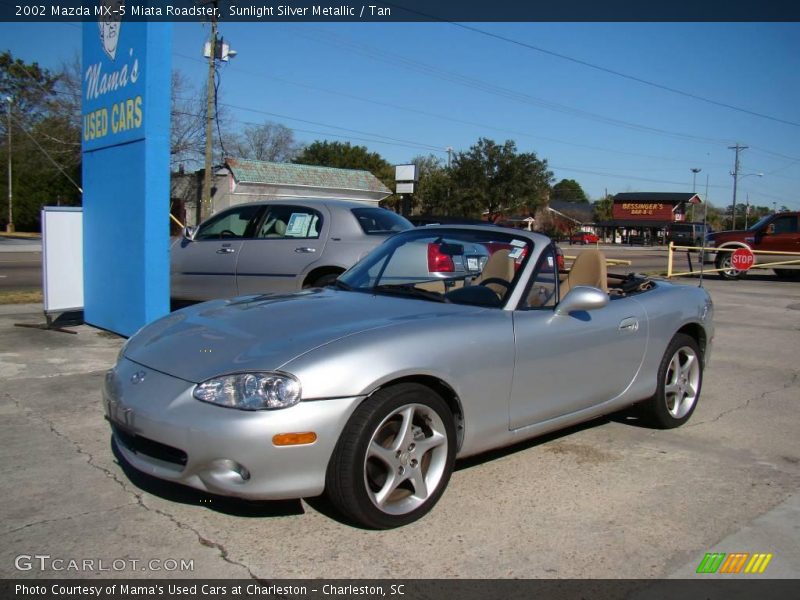 Sunlight Silver Metallic / Tan 2002 Mazda MX-5 Miata Roadster