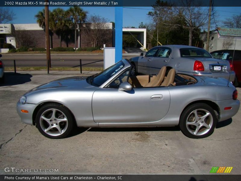 Sunlight Silver Metallic / Tan 2002 Mazda MX-5 Miata Roadster