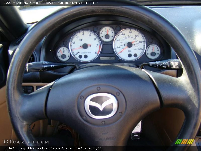 Sunlight Silver Metallic / Tan 2002 Mazda MX-5 Miata Roadster