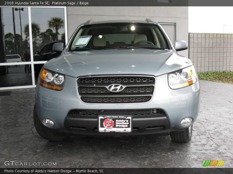 Platinum Sage / Beige 2008 Hyundai Santa Fe SE