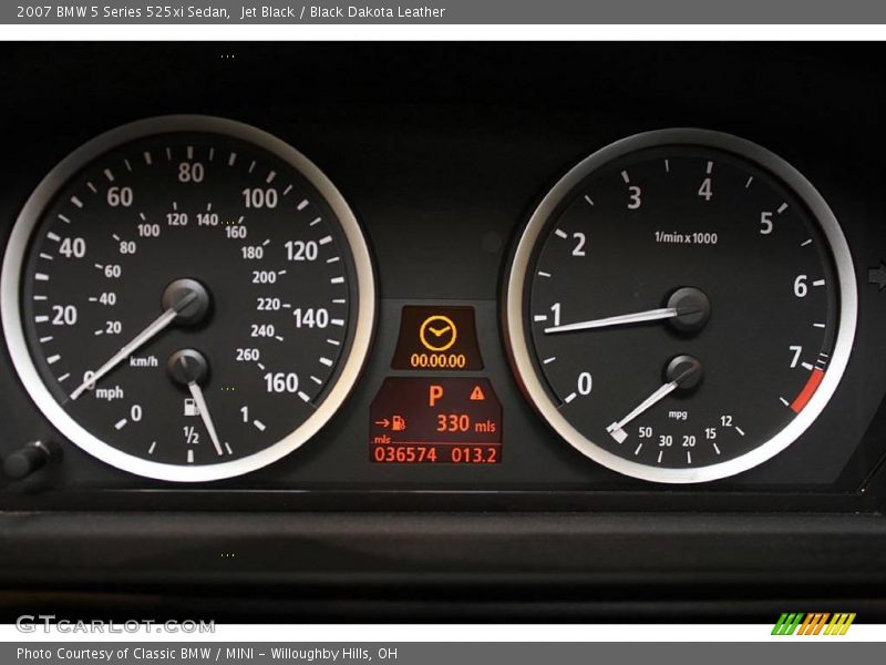 Jet Black / Black Dakota Leather 2007 BMW 5 Series 525xi Sedan