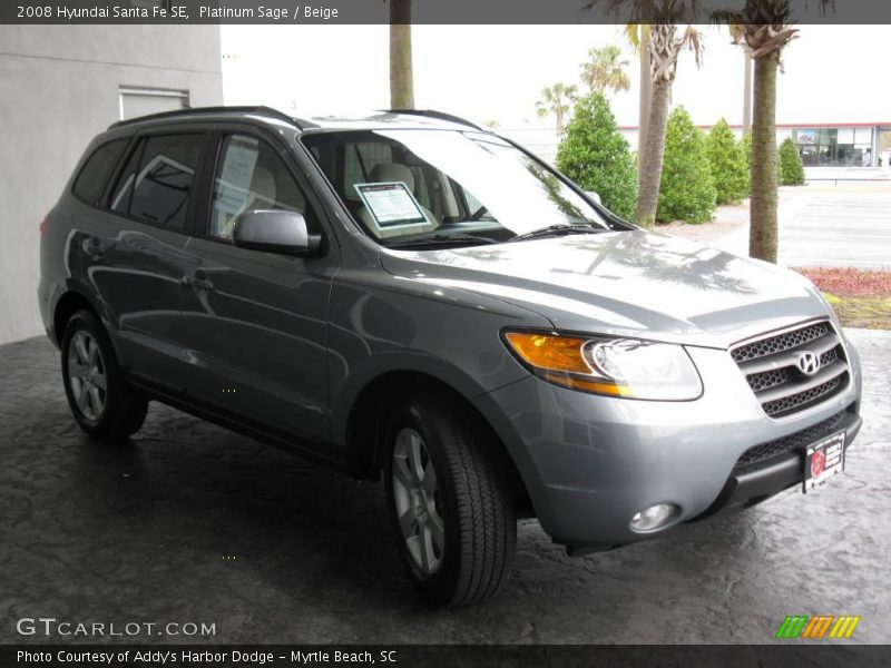 Platinum Sage / Beige 2008 Hyundai Santa Fe SE