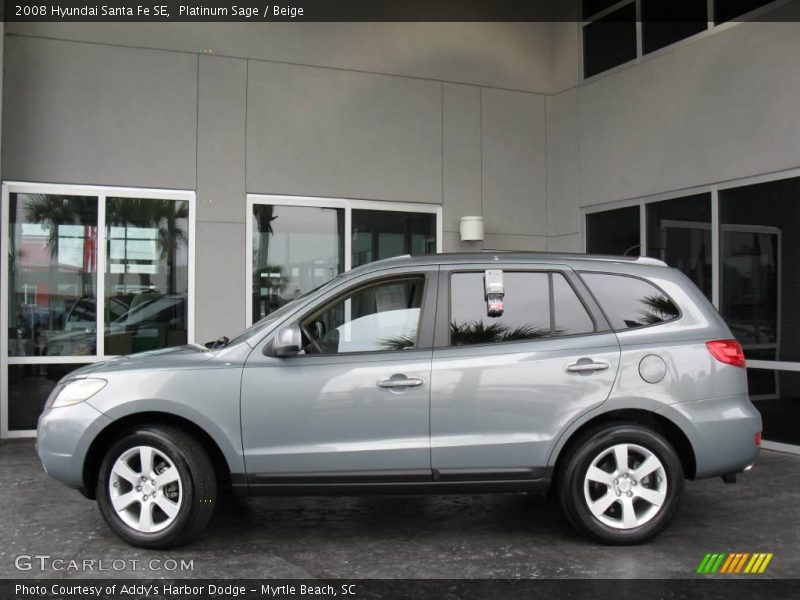 Platinum Sage / Beige 2008 Hyundai Santa Fe SE