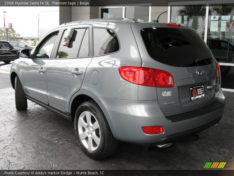 Platinum Sage / Beige 2008 Hyundai Santa Fe SE