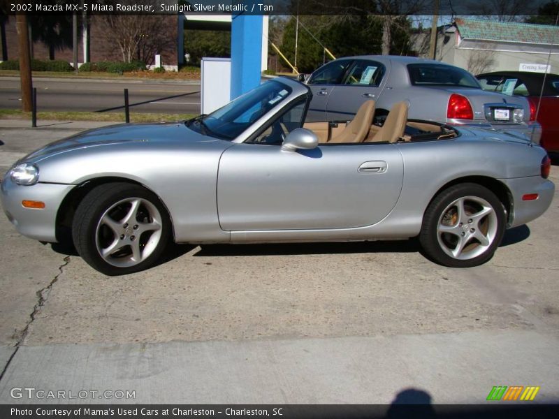 Sunlight Silver Metallic / Tan 2002 Mazda MX-5 Miata Roadster