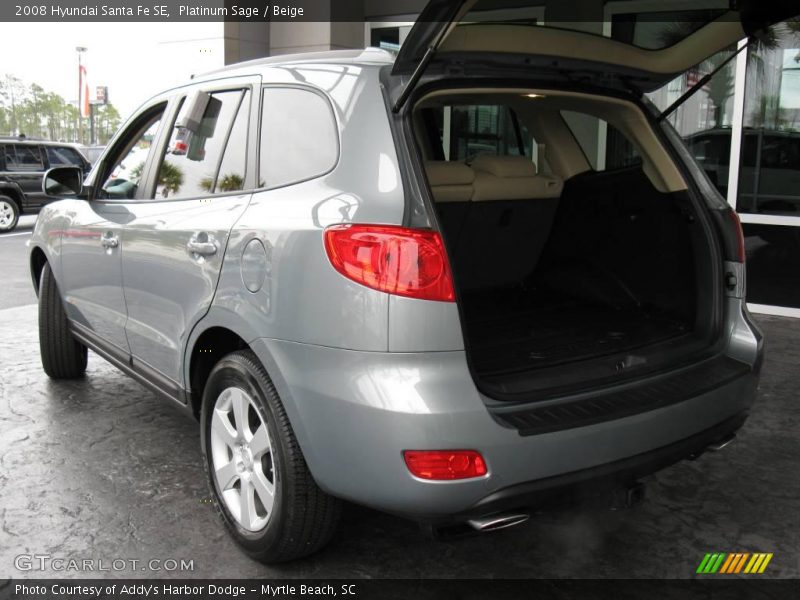 Platinum Sage / Beige 2008 Hyundai Santa Fe SE