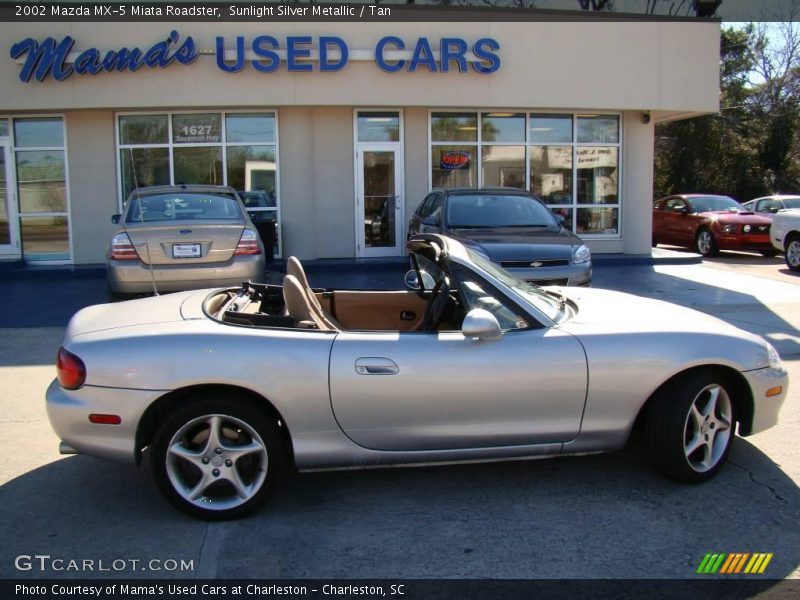 Sunlight Silver Metallic / Tan 2002 Mazda MX-5 Miata Roadster