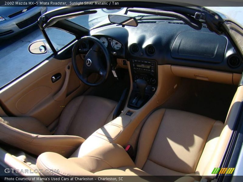 Sunlight Silver Metallic / Tan 2002 Mazda MX-5 Miata Roadster