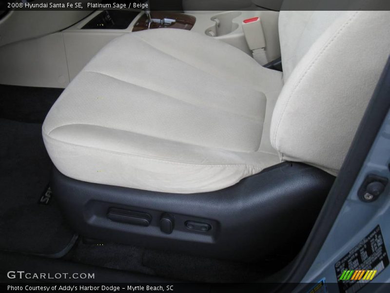 Platinum Sage / Beige 2008 Hyundai Santa Fe SE