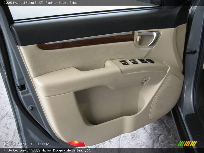 Platinum Sage / Beige 2008 Hyundai Santa Fe SE