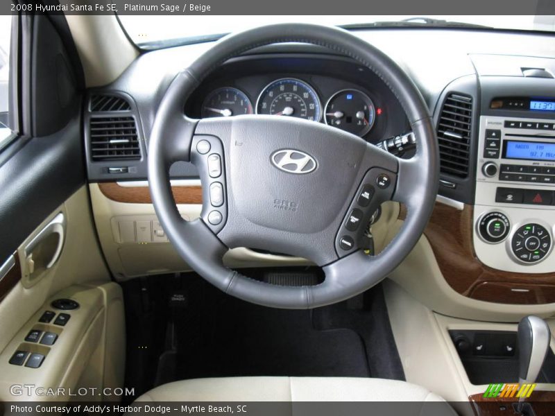 Platinum Sage / Beige 2008 Hyundai Santa Fe SE