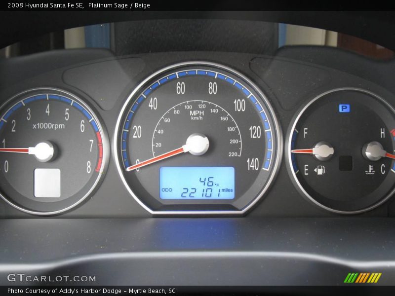 Platinum Sage / Beige 2008 Hyundai Santa Fe SE