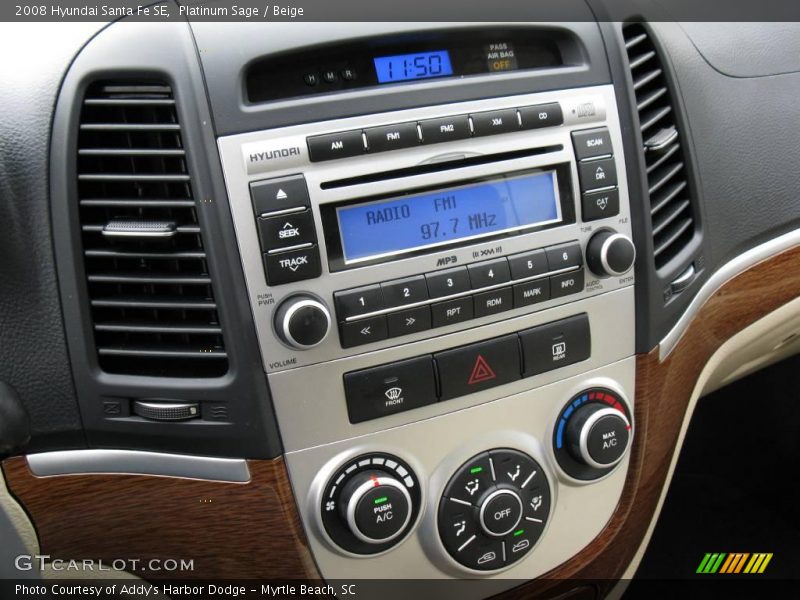 Platinum Sage / Beige 2008 Hyundai Santa Fe SE
