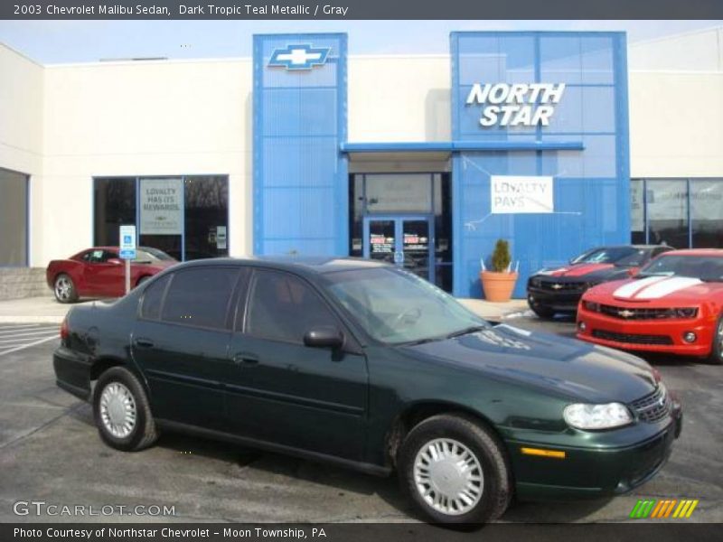 Dark Tropic Teal Metallic / Gray 2003 Chevrolet Malibu Sedan