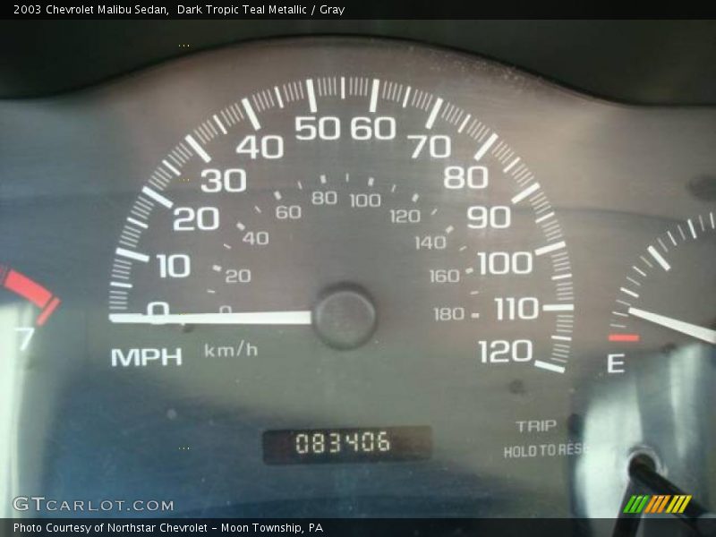 Dark Tropic Teal Metallic / Gray 2003 Chevrolet Malibu Sedan