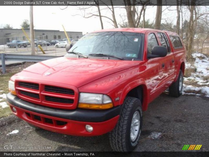 Flame Red / Agate 2000 Dodge Dakota SLT Crew Cab 4x4