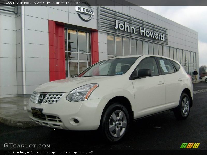 Phantom White / Black 2009 Nissan Rogue S AWD