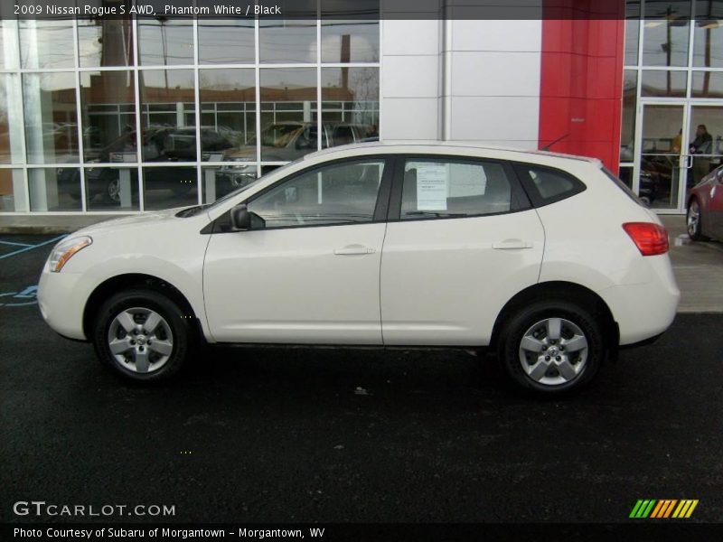 Phantom White / Black 2009 Nissan Rogue S AWD