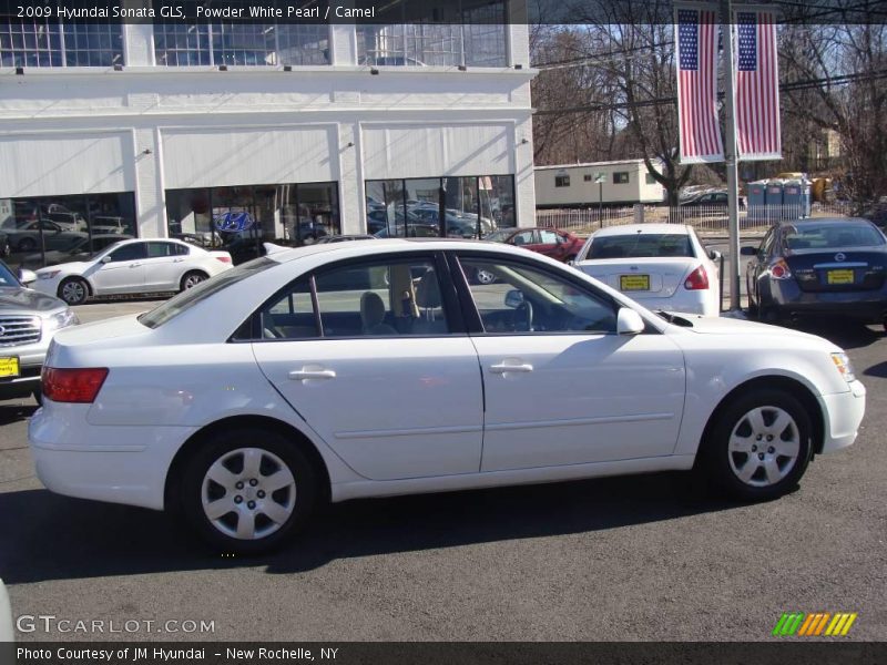 Powder White Pearl / Camel 2009 Hyundai Sonata GLS
