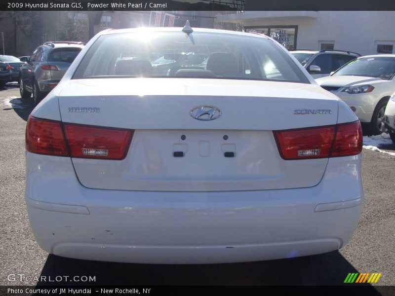 Powder White Pearl / Camel 2009 Hyundai Sonata GLS