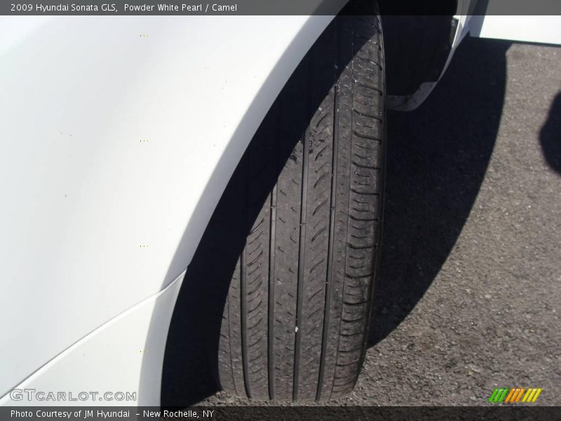 Powder White Pearl / Camel 2009 Hyundai Sonata GLS