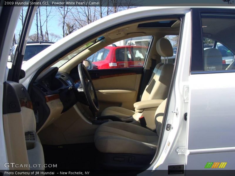 Powder White Pearl / Camel 2009 Hyundai Sonata GLS