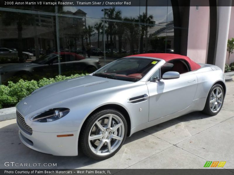 Titanium Silver / Chancellor Red 2008 Aston Martin V8 Vantage Roadster