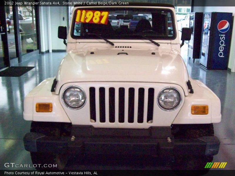Stone White / Camel Beige/Dark Green 2002 Jeep Wrangler Sahara 4x4