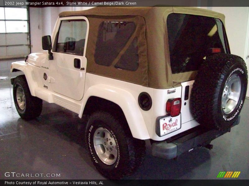 Stone White / Camel Beige/Dark Green 2002 Jeep Wrangler Sahara 4x4